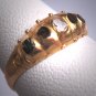Antique Five Diamond Ring Georgian Victorian Yellow Etruscan Gold Wedding Band c.1700s