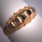 Antique Five Diamond Ring Georgian Victorian Yellow Etruscan Gold Wedding Band c.1700s