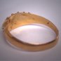 Antique Five Diamond Ring Georgian Victorian Yellow Etruscan Gold Wedding Band c.1700s