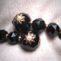 Antique Victorian Black Jet Gold and Seed Pearl Bracelet 1800's Vintage Star Wrap Bracelet