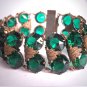 Antique Emerald Paste Bracelet Vintage Victorian - Art Deco Vintage 1920 Czech