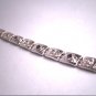 Antique Platinum Sapphire Diamond Bracelet Eternity Engraved Floral 14K Art Deco 1920