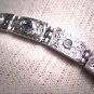 Antique Platinum Sapphire Diamond Bracelet Eternity Engraved Floral 14K Art Deco 1920