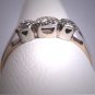 Antique Platinum Three Diamond Wedding Ring Band 1920s