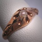 Antique Pearl Wedding Ring Band Victorian Rose Gold Vintage 19th Century