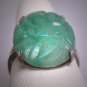 Antique Art Deco Jade Ring Vintage c.1915 Victorian Floral