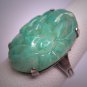 Antique Art Deco Jade Ring Vintage c.1915 Victorian Floral