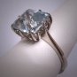 Antique Vintage Aquamarine Diamond Wedding Ring Deco H. Stern Styling 4cts