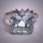 Antique Vintage Aquamarine Diamond Wedding Ring Deco H. Stern Styling 4cts