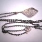 Antique Diamond Filigree Necklace Vintage Art Deco 1920s 14K White Gold