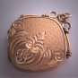 Antique Victorian Ornate Engraved Locket Vintage 14K Gold 1800's Pendant Fob for Necklace
