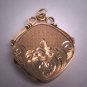Antique Victorian Ornate Engraved Locket Vintage 14K Gold 1800's Pendant Fob for Necklace