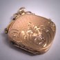 Antique Victorian Ornate Engraved Locket Vintage 14K Gold 1800's Pendant Fob for Necklace