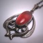 Antique Carnelian Cabochon Necklace Victorian Art Deco c.1900 Wedding Lavaliere