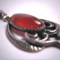 Antique Carnelian Cabochon Necklace Victorian Art Deco c.1900 Wedding Lavaliere