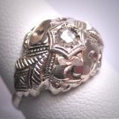 Antique Old Rose Cut Diamond Wedding Ring 18K Art Deco Vintage White Gold Engagement 1920
