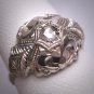 Antique Old Rose Cut Diamond Wedding Ring 18K Art Deco Vintage White Gold Engagement 1920