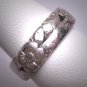 Antique Platinum Diamond Wedding Ring Band Vintage Art Deco 1920 Floral