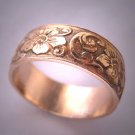 Antique Art Deco Wedding Band Ring Vintage Floral 20s