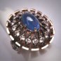Antique Blue and White Sapphire Ring Wedding Retro Art Deco Rose Gold 1930