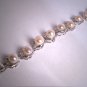 Vintage Retro Art Deco Style Pearl Bracelet White Gold Finished Link