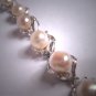 Vintage Retro Art Deco Style Pearl Bracelet White Gold Finished Link