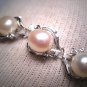 Vintage Retro Art Deco Style Pearl Bracelet White Gold Finished Link