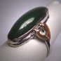 Vintage Jade Ring Silver Gold Retro Deco Setting 1930