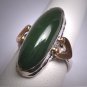 Vintage Jade Ring Silver Gold Retro Deco Setting 1930