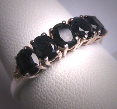 Antique Style Sapphire Wedding Ring Band Vintage Art Deco