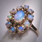 Antique Australian Opal Ring Vintage Art Deco Wedding 1930