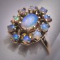 Antique Australian Opal Ring Vintage Art Deco Wedding 1930
