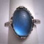 Antique Sapphire Cabochon Paste Ring Victorian Art Deco Wedding Estate Vintage c.1900