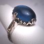 Antique Sapphire Cabochon Paste Ring Victorian Art Deco Wedding Estate Vintage c.1900