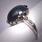 Antique Sapphire Cabochon Paste Ring Victorian Art Deco Wedding Estate Vintage c.1900