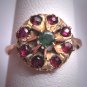 Antique Emerald Ruby Ring Georgian Victorian Yellow Gold Wedding c.1900