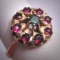 Antique Emerald Ruby Ring Georgian Victorian Yellow Gold Wedding c.1900