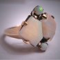 Antique Australian Opal Ring Vintage Art Deco Wedding 1930 Gold Geometric