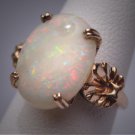 Antique Australian Opal Ring Vintage Art Deco Wedding Shell Design 1930