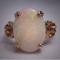 Antique Australian Opal Ring Vintage Art Deco Wedding Shell Design 1930