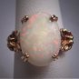 Antique Australian Opal Ring Vintage Art Deco Wedding Shell Design 1930