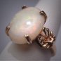 Antique Australian Opal Ring Vintage Art Deco Wedding Shell Design 1930