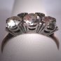 Antique White Sapphire Wedding Ring Band Vintage Art Deco Silver Gold Vintage 1920