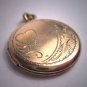 Antique Victorian Gold Locket Pendant Floral Heart Vintage c.1920