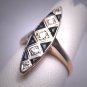Antique Vintage Platinum 18K Sapphire Diamond Wedding Ring Art Deco 1920