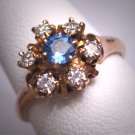 Antique Sapphire Diamond Wedding Ring Band Victorian c.1900 Vintage Star