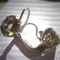 Vintage Peridot Earrings Victorian Georgian Revival Filigree Drop Renaissance