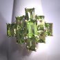 Stunning Vintage Peridot Ring Retro Art Deco Gemstone Wedding Emerald Cut