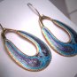 Vintage Enameled Earrings Victorian Art Deco Silver Drop Enamel