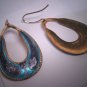 Vintage Enameled Earrings Victorian Art Deco Silver Drop Enamel